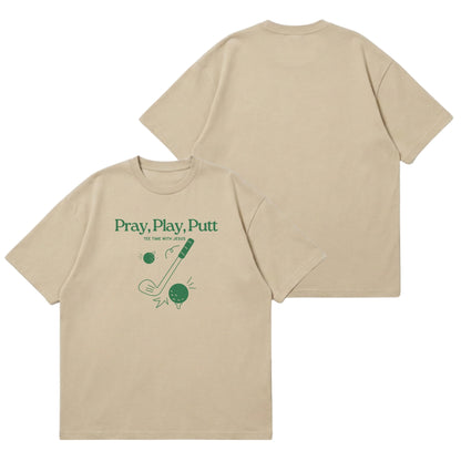 Tee time with Jesus  – Premium Oversized T-Shirt