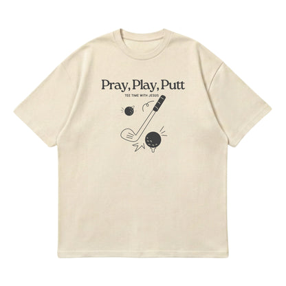 Tee time with Jesus  – Premium Oversized T-Shirt