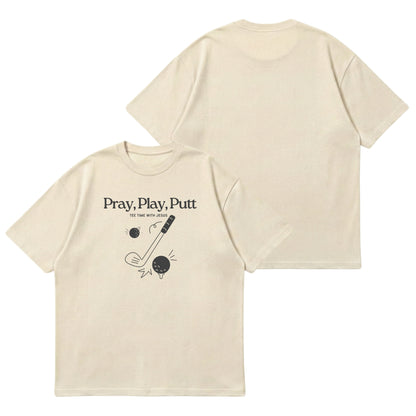 Tee time with Jesus  – Premium Oversized T-Shirt