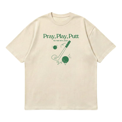 Tee time with Jesus  – Premium Oversized T-Shirt