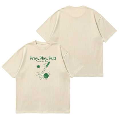 Tee time with Jesus  – Premium Oversized T-Shirt