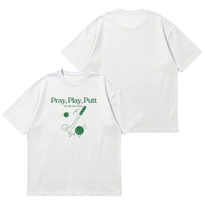 Tee time with Jesus  – Premium Oversized T-Shirt