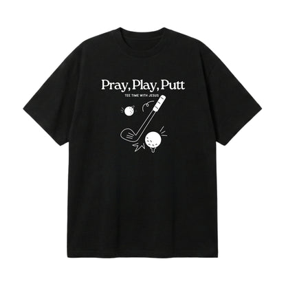 Tee time with Jesus  – Premium Oversized T-Shirt