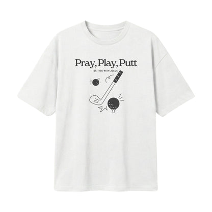 Tee time with Jesus – Lightweight Oversized T-Shirt