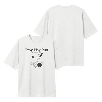 Tee time with Jesus – Lightweight Oversized T-Shirt