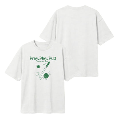 Tee time with Jesus – Lightweight Oversized T-Shirt