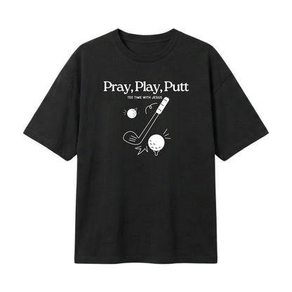 Tee time with Jesus – Lightweight Oversized T-Shirt