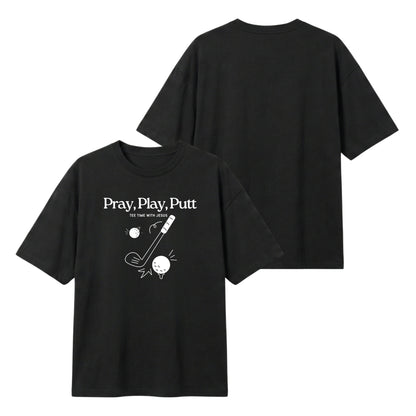 Tee time with Jesus – Lightweight Oversized T-Shirt