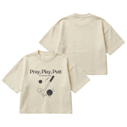 Tee time with Jesus  – Boxy Cropped Shirt