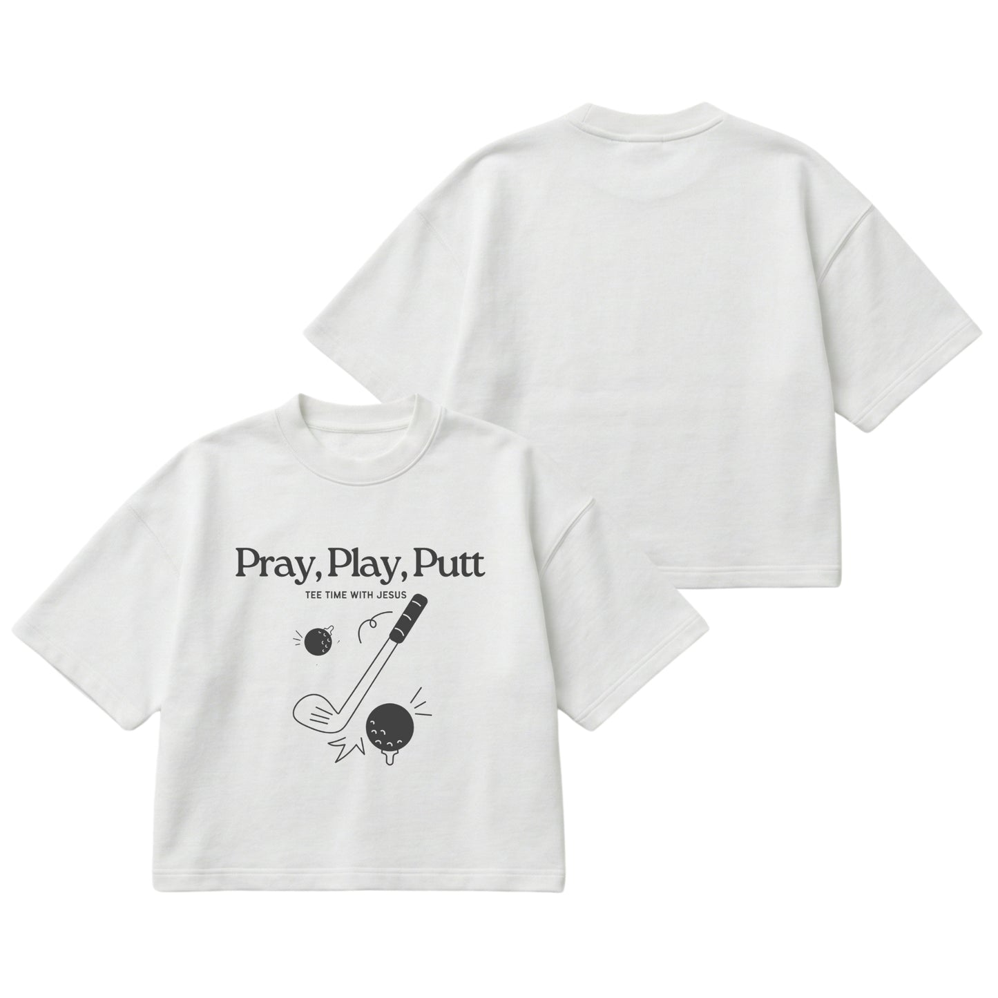 Tee time with Jesus  – Boxy Cropped Shirt