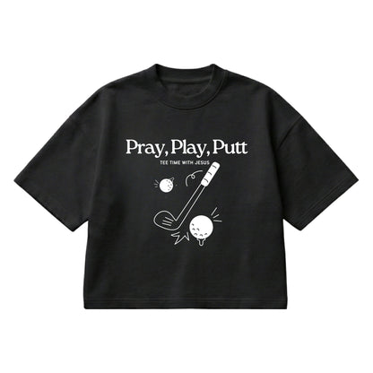 Tee time with Jesus  – Boxy Cropped Shirt
