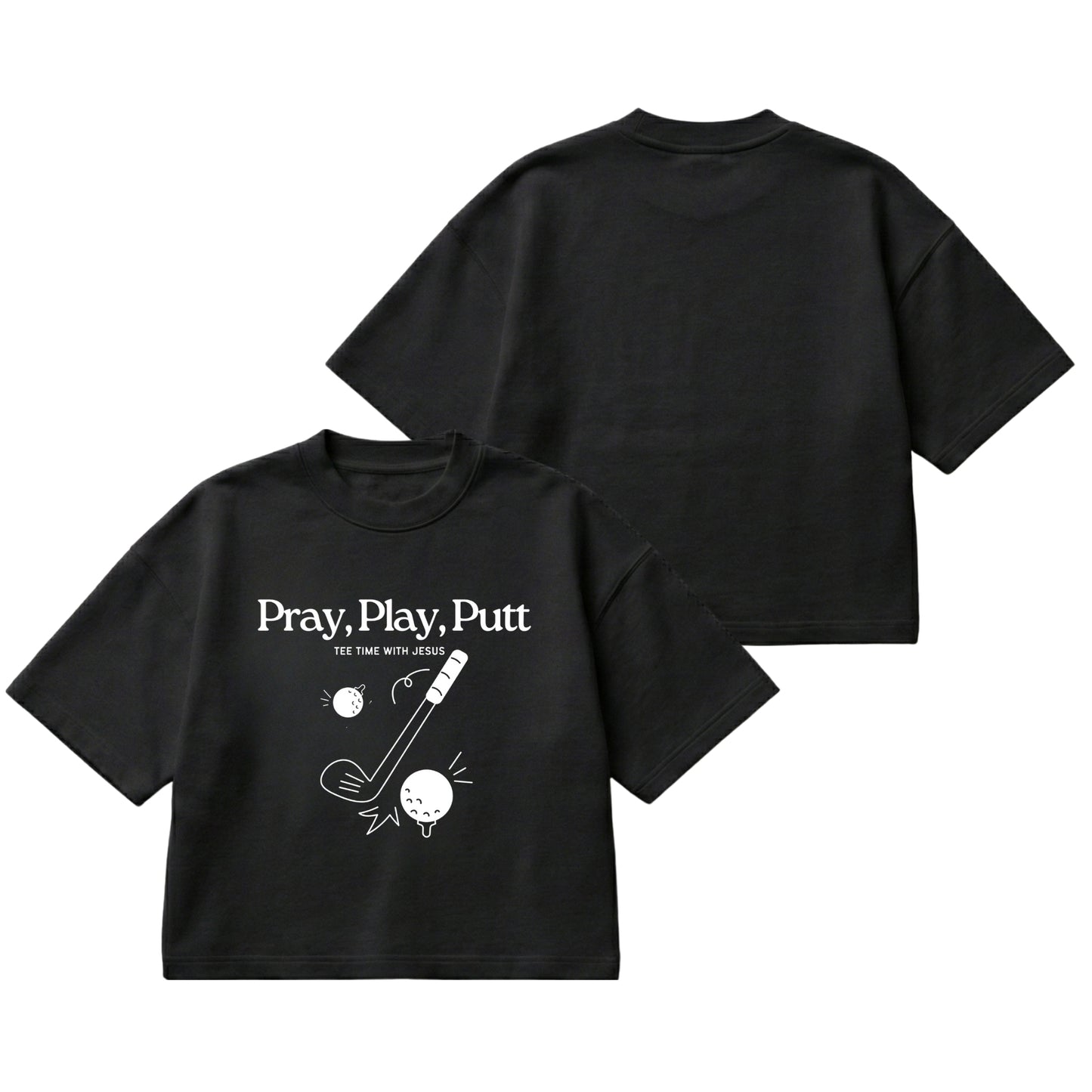 Tee time with Jesus  – Boxy Cropped Shirt