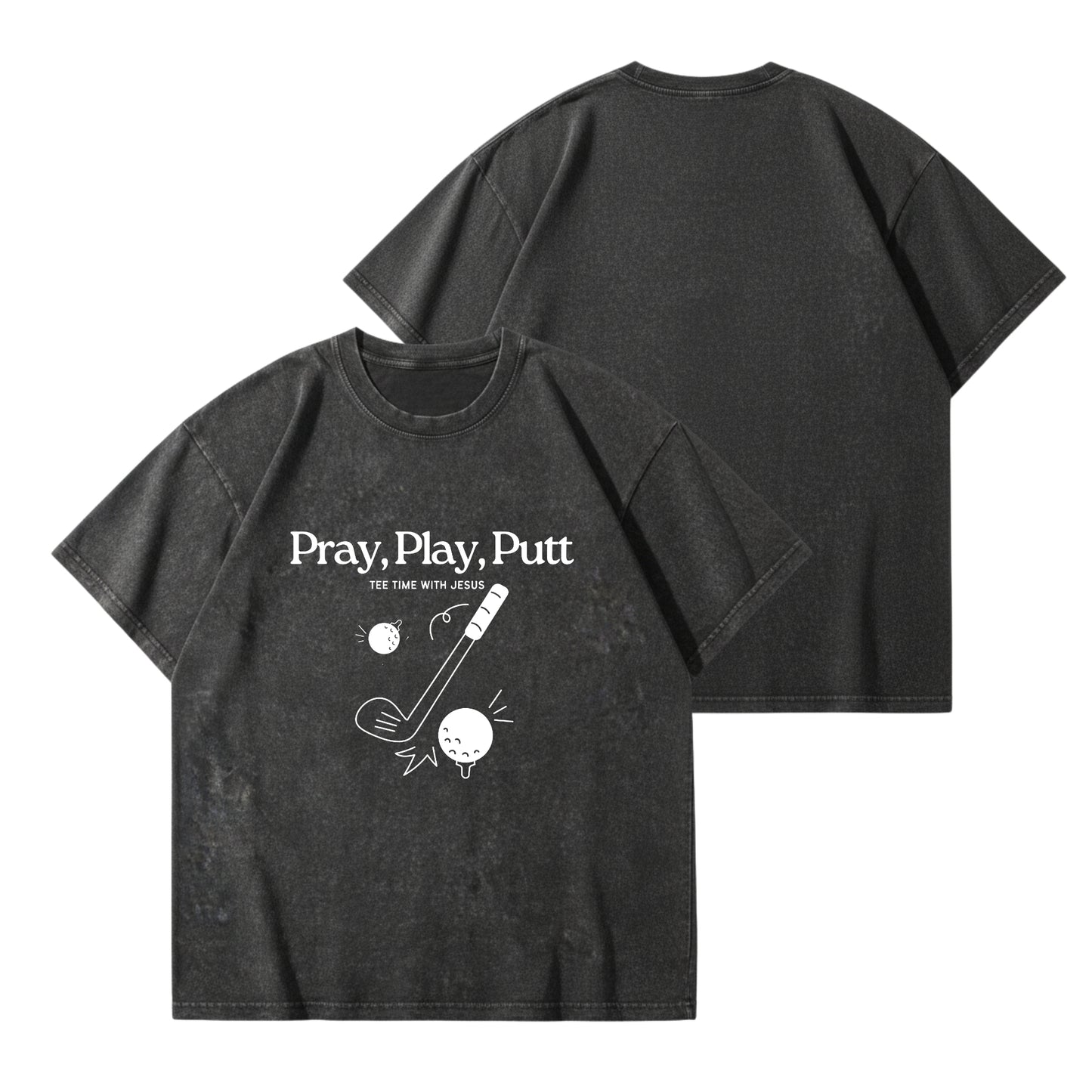 Tee time with Jesus  – Vintage Washed T-Shirt