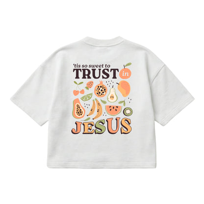 Trust In Jesus – Boxy Cropped Shirt