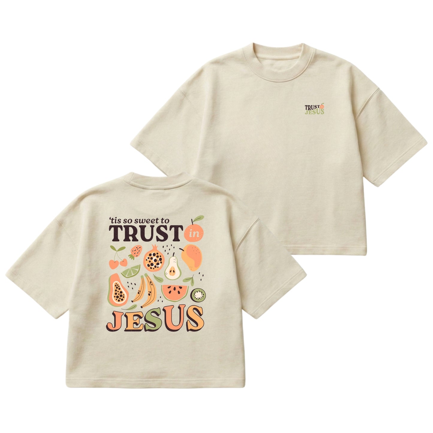 Trust In Jesus – Boxy Cropped Shirt