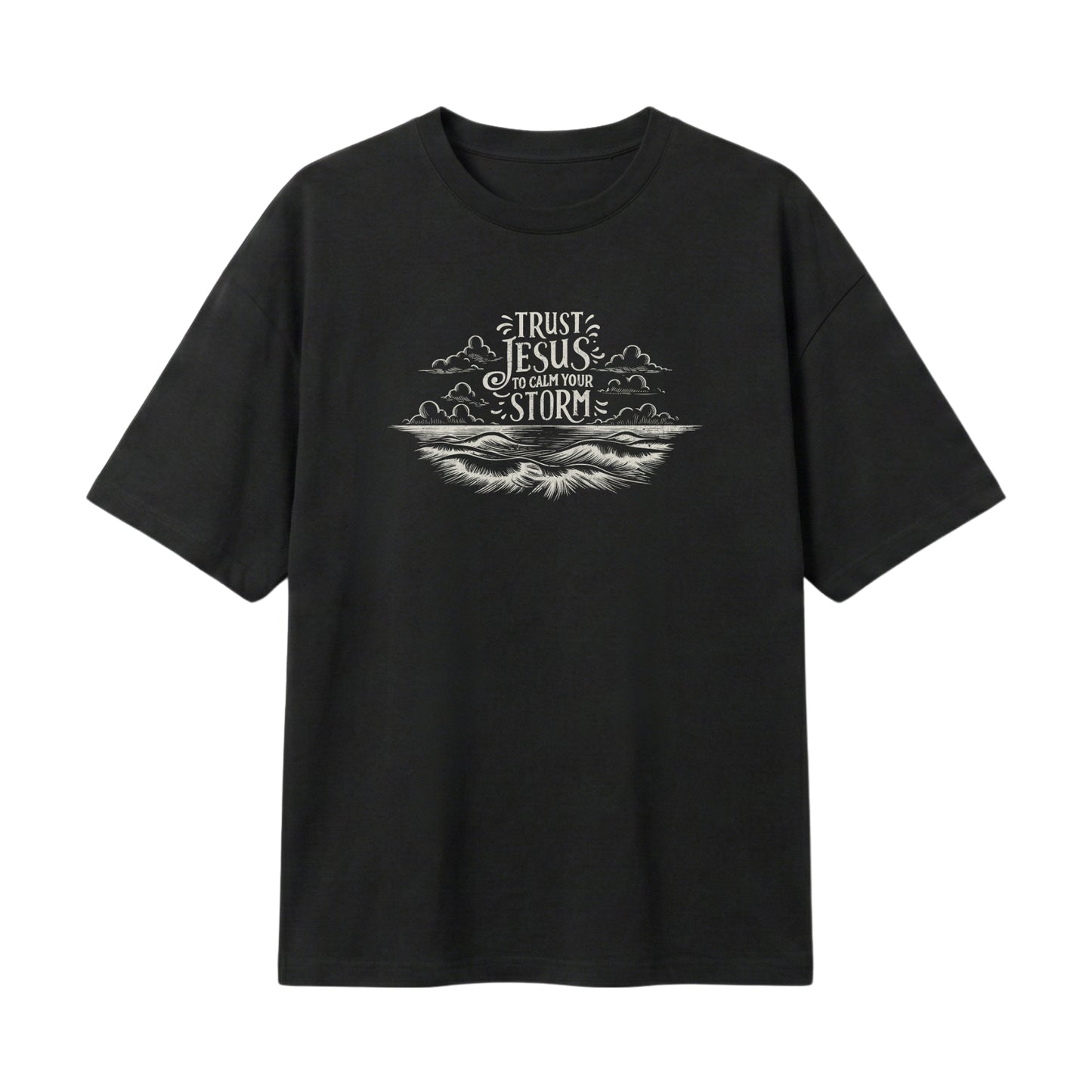 Trust Jesus to calm your storm – Lightweight Oversized T-Shirt