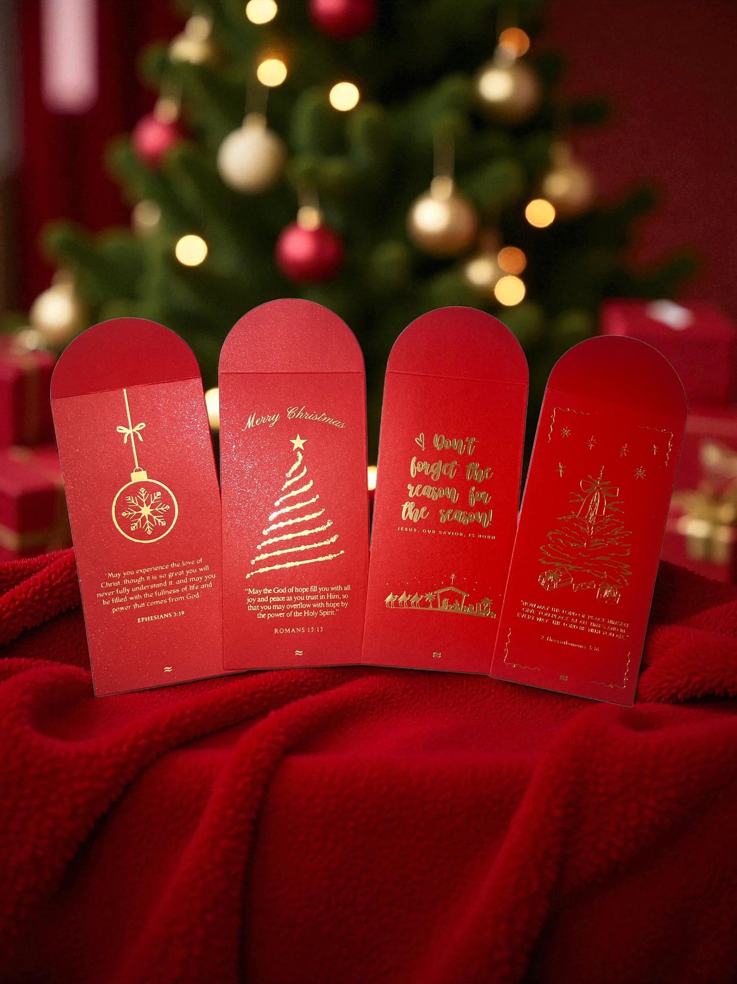 2 Thessalonians 3:16 - Red Christmas Money Envelope